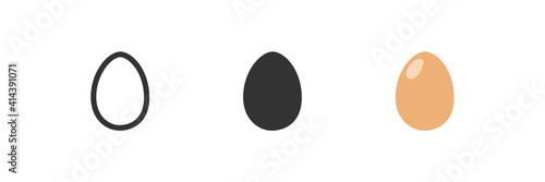 Chicken egg black and flat icon. Vector illustration graphic