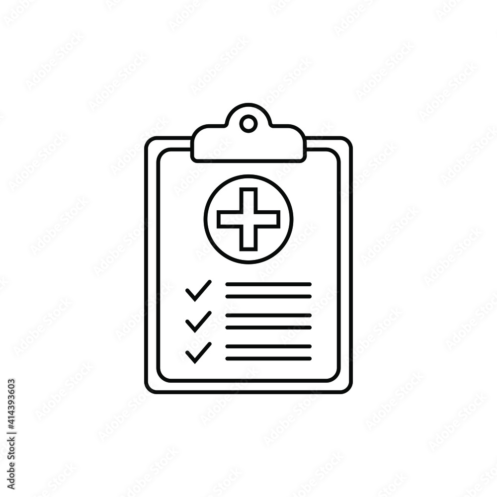 Medical record icon, medical report line icon, vector isolated Medical record icon, medical report line icon, vector isolated