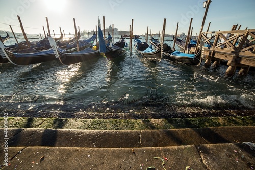 Historical building on the water in Venice photo