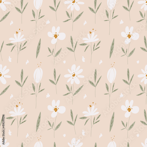 Vector flower pattern. Background with flowers.