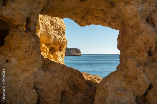 Beautiful cliffs of Algarve  Algar Seco  Portugal
