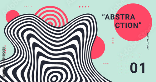 Abstract background with optical illusion. Modern pattern. Striped backdrop vector design.