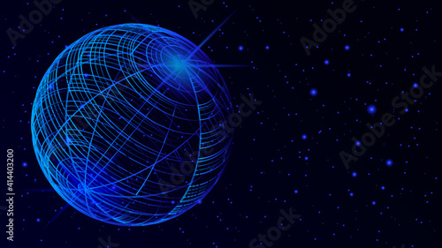 earth with space . Globe planet earth vector illustration . Technology background . Futuristic background . © HASHTECH