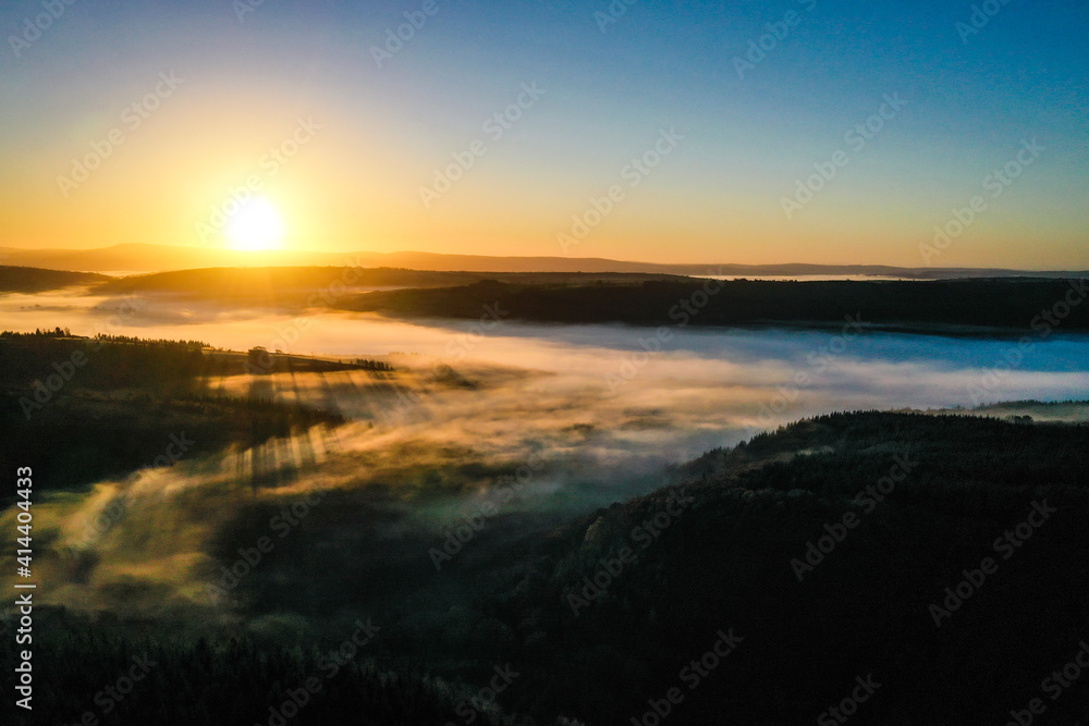 sunset over the river