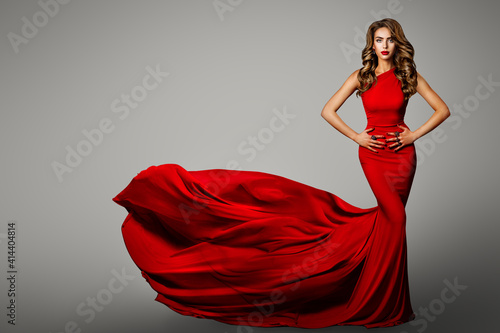 Fotobehang Fashion Woman in Red Tight Dress