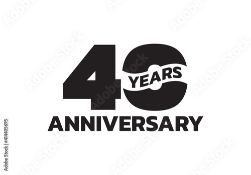 40 years anniversary logo. 40th birthday icon or badge design. Vector illustration.