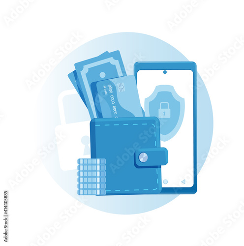 Mobile phone money payment digital online banking isolated