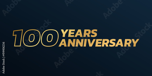 100 years anniversary logo design. 100th birthday celebration icon or badge. Vector illustration.