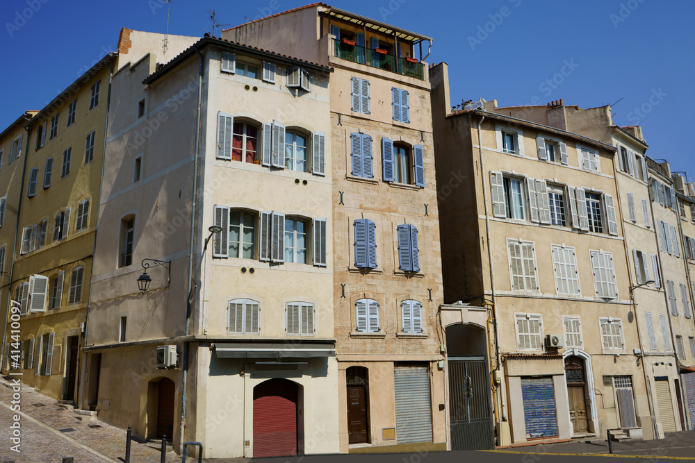       Old Provence style buildings in Marseille, France