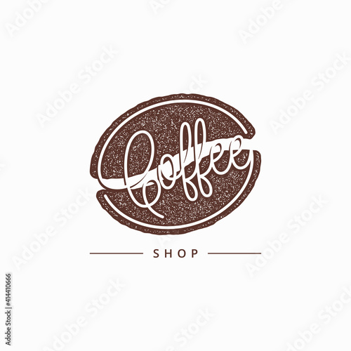 Coffee bean aroma logo on white background