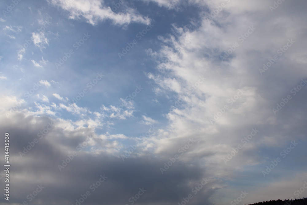 The sky in the forest, close to the taiga