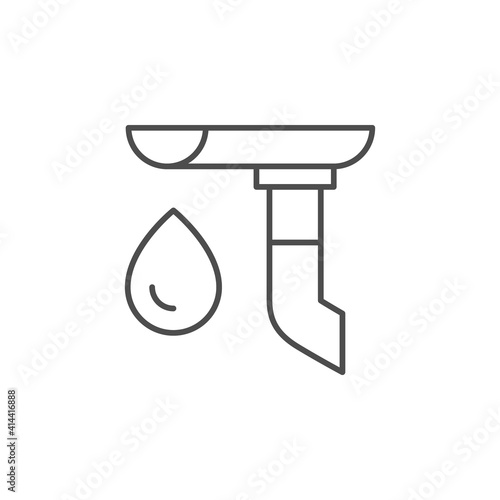 Roof gutter line outline icon