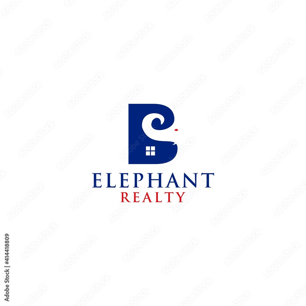 B Elephant Realty Logo Design Vector B Elephant Realty Logo Design Vector