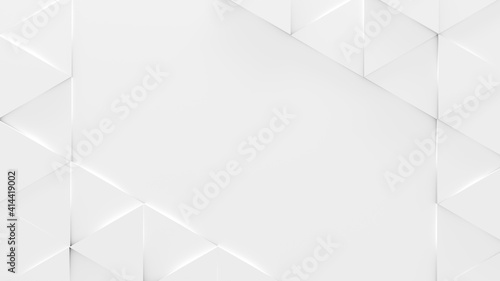 White Geometric Background With Copy Space (3D Illustration) photo