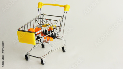 shopping cart with clipping path