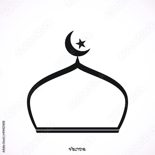 Mosque icon, vector Illustration, design template