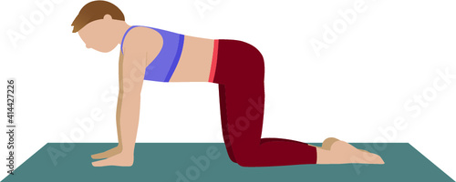 Woman in a individual session of floor exercise - illustration