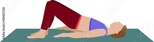 Woman doing buttock bridge exercise - illustration