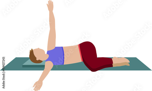 Woman doing floor exercises - illustration