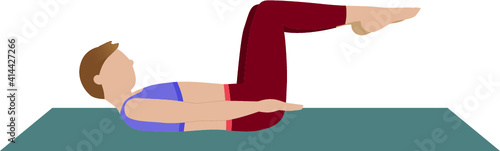 Woman doing floor exercises - illustration
