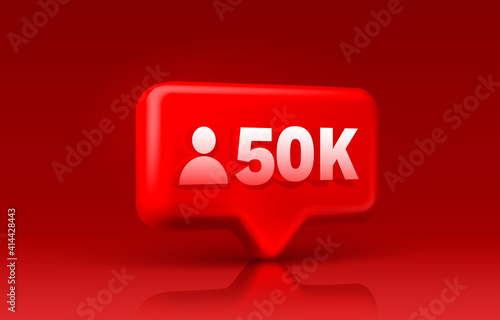 Thank you followers peoples, 50k online social group, happy banner celebrate, Vector