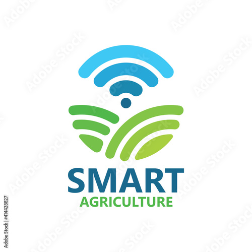 Smart agriculture logo template design