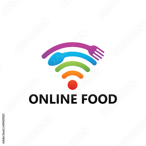 Online food logo template design