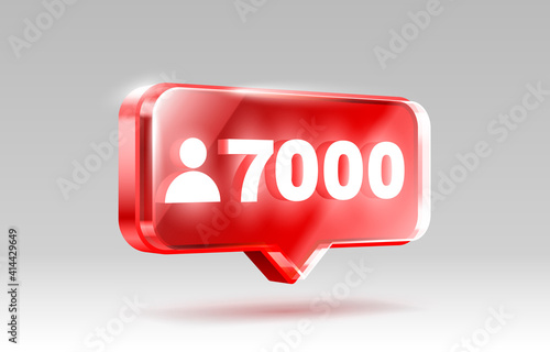 Thank you followers peoples, 7k online social group, happy banner celebrate, Vector
