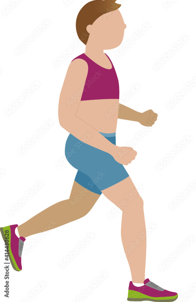 Man doing interspace exercise - illustration Man doing interspace exercise - illustration