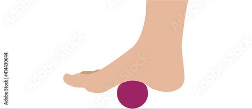 Feet stepping rubber ball - illustration