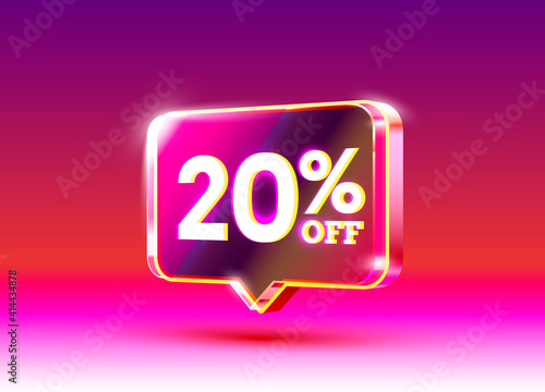 Discount special offer, 20 off sale flyer. Vector