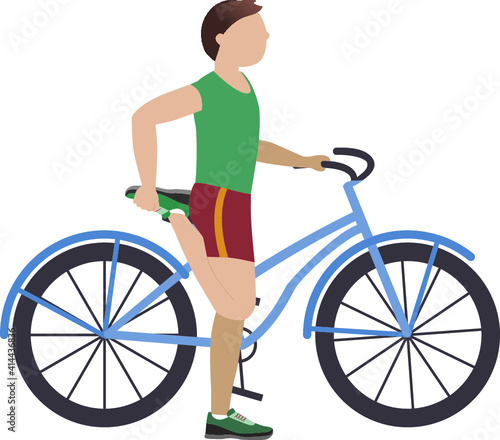 Man riding a bicycle - illustration