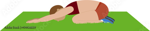 Man doing lumbar stretching exercises - illustration