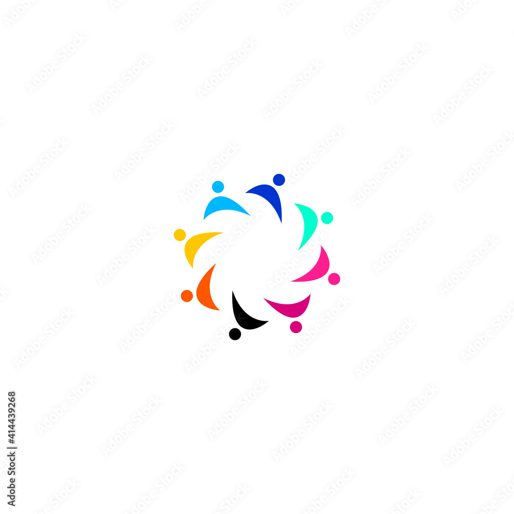 COLORFUL PEOPLE TOGETHER SIGN, SYMBOL, ART, LOGO ISOLATED ON WHITE COLORFUL PEOPLE TOGETHER SIGN, SYMBOL, ART, LOGO ISOLATED ON WHITE
