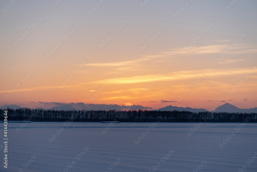 sunset over the river