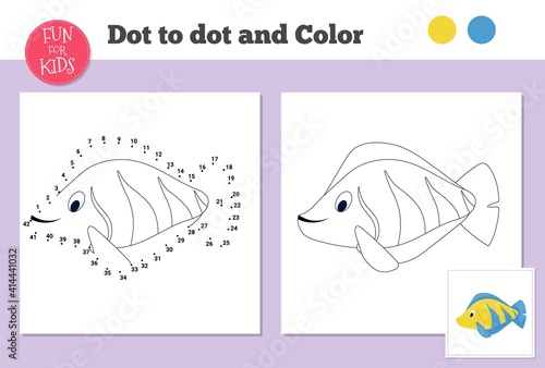 Dot to dot game for kids home schooling. Coloring page for children education.