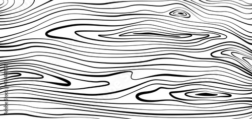 Wood texture. Clack wooden plank, cutting board, floor or table surface. Striped fiber textured background. Retro tree surface pattern in coloring style