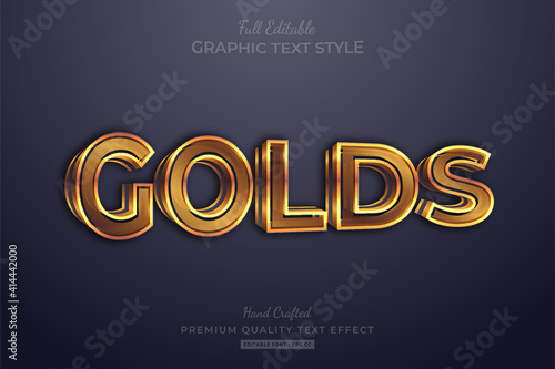 Gold 3D Editable Text Effect Font Style