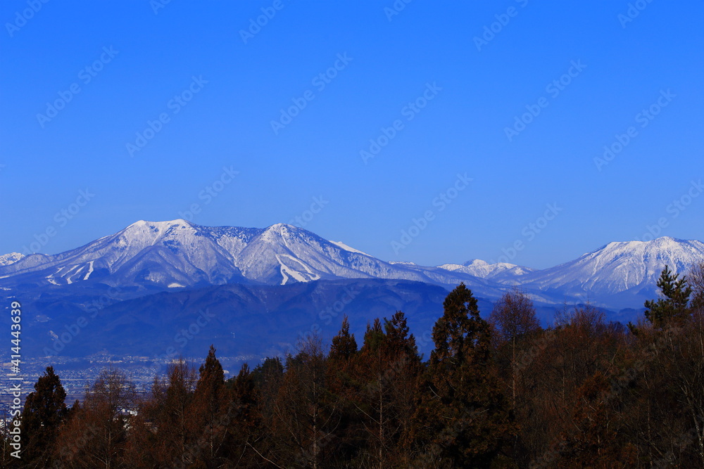 長野県須坂市の山岳風景