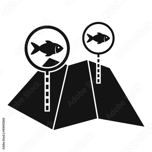 Map fish icon. Simple illustration of map fish vector icon for web design isolated on white background