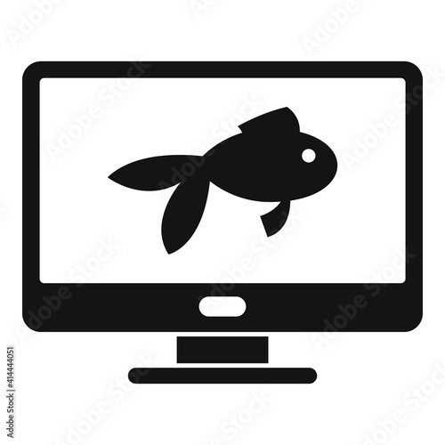 Fish monitor icon. Simple illustration of fish monitor vector icon for web design isolated on white background