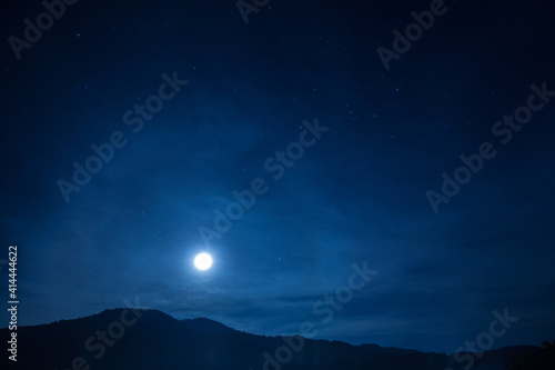 starry night sky over the mountain