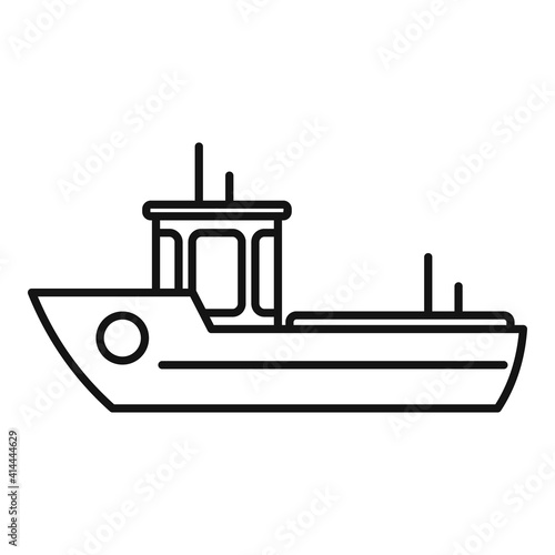 Fish boat icon. Outline fish boat vector icon for web design isolated on white background
