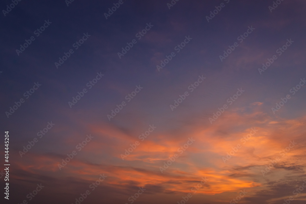 sunset sky in the evening and dusk cloud