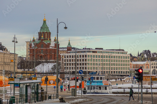 Helsinki, Finland February 15, 2021 Cityscape in the center