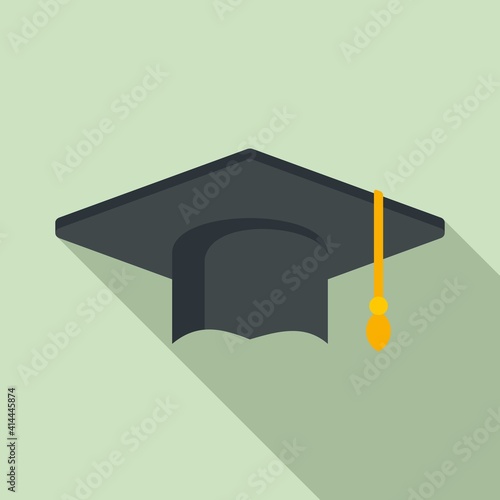 Prosecutor graduation hat icon. Flat illustration of prosecutor graduation hat vector icon for web design