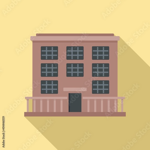 Prison building icon. Flat illustration of prison building vector icon for web design