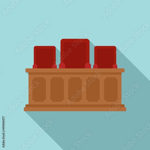 Prosecutor tribune icon. Flat illustration of prosecutor tribune vector icon for web design