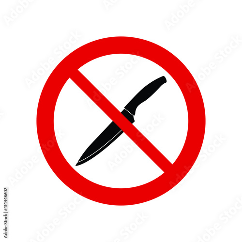 no knife icon. Prohibited icon. 