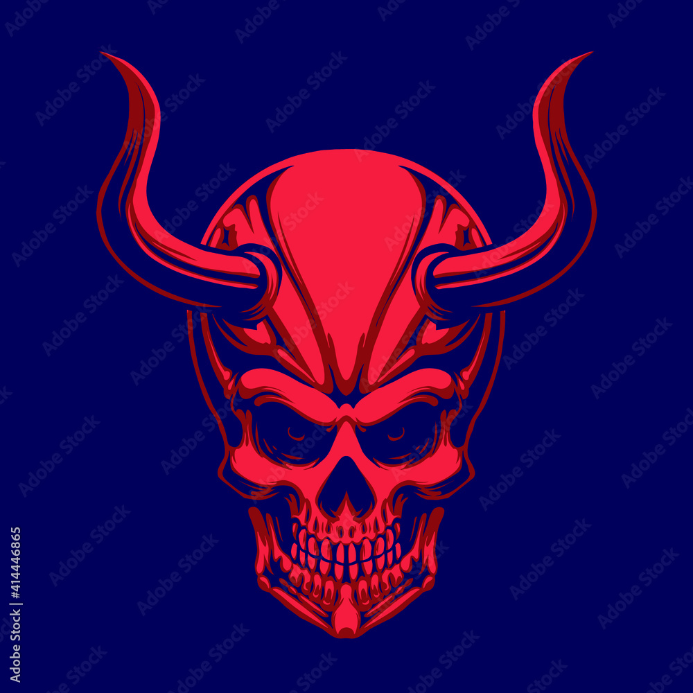 devil skull head illustration devil skull head illustration